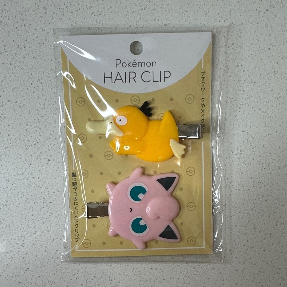 Pokémon Hair Clip Set | Psyduck & Jigglypuff | Authentic from Japan | BNIB